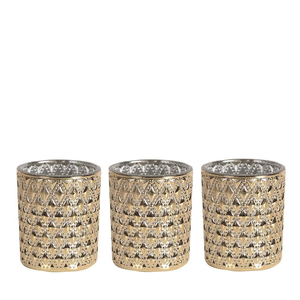 Aroma Champagne Lustre 3 Tealight & Votive Holder Set £6.74